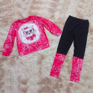 Cute Kitty Print Sweatshirt & Leggings Set – Stylish & Cozy Outfit