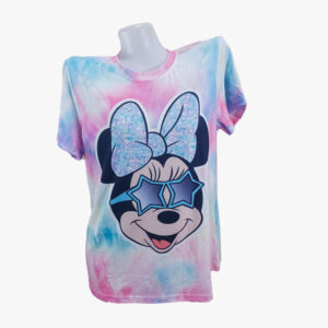 Minnie Mouse Tie-Dye T-Shirt with Star Sunglasses - Women's Trendy Top