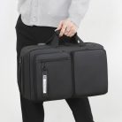 The spacious interior compartments of a large capacity commuter laptop backpack.