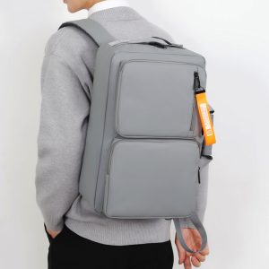 The spacious interior compartments of a large capacity commuter laptop backpack.