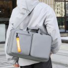 The spacious interior compartments of a large capacity commuter laptop backpack.