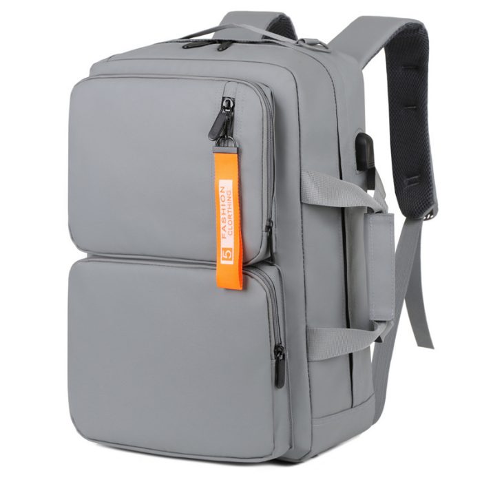 The spacious interior compartments of a large capacity commuter laptop backpack.