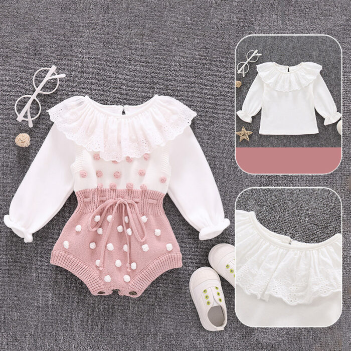 1481741182721.jpg Cute baby girl wearing a cozy, minimalist baby girl long sleeve romper.