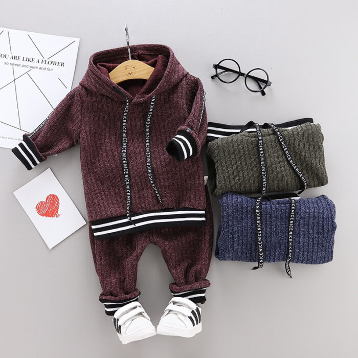 Cute toddler wearing a cozy and stylish baby knit sweater terno.