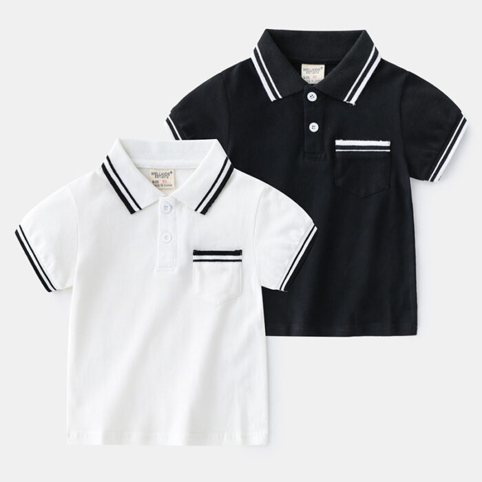 1623402244150.jpg Young boy smiling outdoors wearing a comfortable boys short sleeve summer polo.