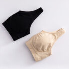 Woman wearing a premium plus size comfortable lifting bra, providing seamless wire-free support for large busts.