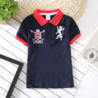 Young boy wearing a comfortable Boys Classic Short Sleeve Polo Shirt.