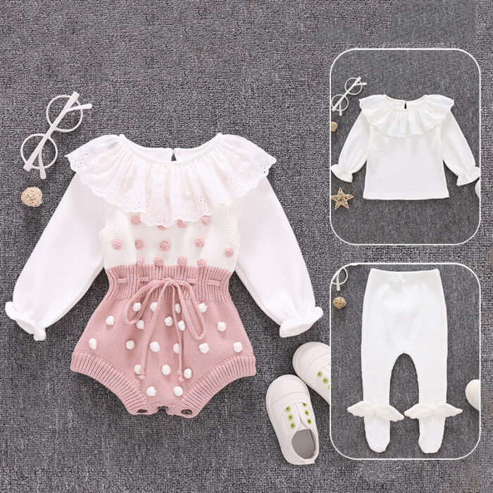 2943188790706.jpg Cute baby girl wearing a cozy, minimalist baby girl long sleeve romper.