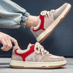 "Men's comfortable lace-up casual sneakers with a thick platform sole." (Note: If the shoe is a specific color, like black or white, add the color into this text, e.g., "Black men's comfortable lace-up...").