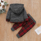 Cute baby wearing a cozy long sleeve baby plaid sweater terno.