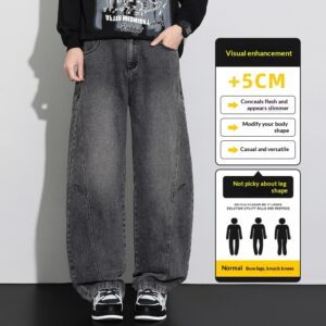 Stylish young man wearing comfortable mens straight leg utility pants.