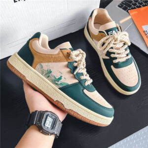 "Men's comfortable lace-up casual sneakers with a thick platform sole." (Note: If the shoe is a specific color, like black or white, add the color into this text, e.g., "Black men's comfortable lace-up...").