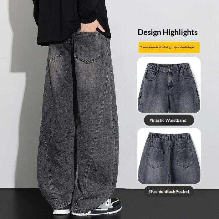 Stylish young man wearing comfortable mens straight leg utility pants.