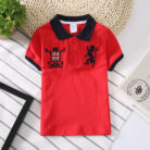 Young boy wearing a comfortable Boys Classic Short Sleeve Polo Shirt.