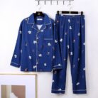 Man relaxing in a comfortable and stylish mens long sleeve pajama terno.