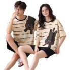 Happy couple wearing a comfortable couple matching terno set for summer.