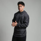 Stylish young man wearing a trendy mens loose high neck sweater.