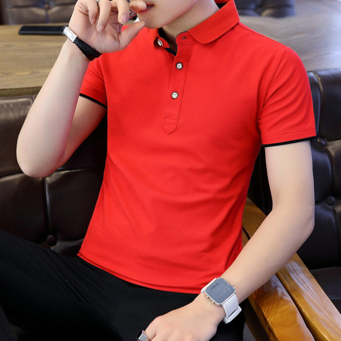 A stylish man wearing a classic mens short sleeve polo shirt for a smart-casual everyday look.
