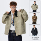 A stylish man wearing a classic mens plus size faux leather jacket for a smart-casual everyday look.
