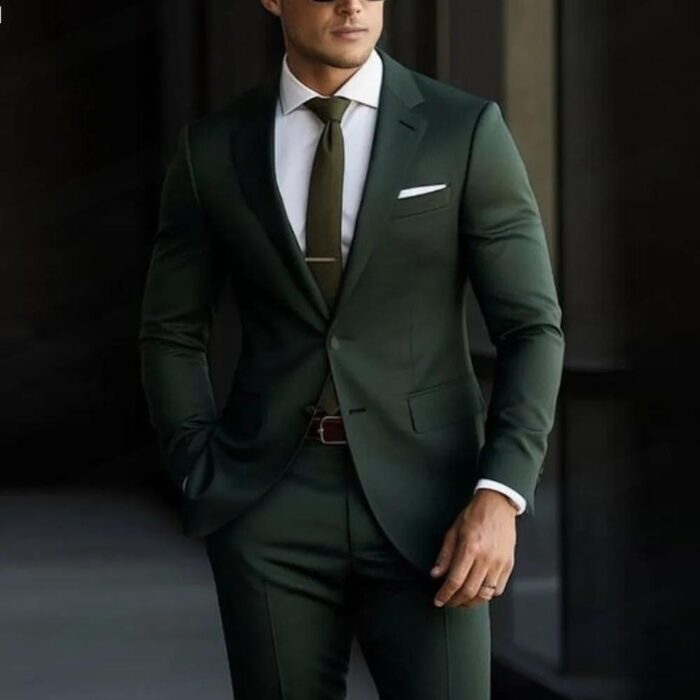 13d364fd-79bb-452b-92ff-eeca95e9d81e.jpg Handsome young man wearing a stylish mens slim fit two piece suit.
