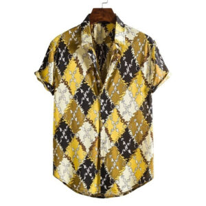 A stylish man wearing a trendy mens casual streetwear shirt for a relaxed everyday look.