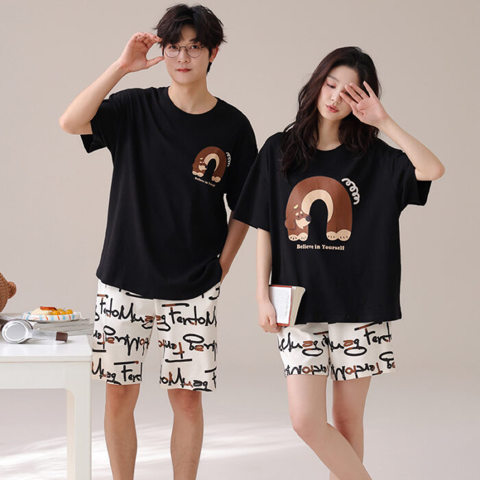 Happy couple wearing a comfortable couple matching terno set for summer.