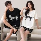 Happy couple wearing a comfortable couple matching terno set for summer.