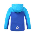 Close-up of the ultra-soft brushed fabric and sturdy zipper on a youth lightweight fall coat.
