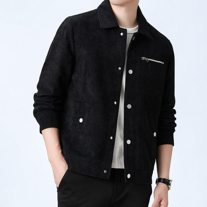 2d1304f3-8c2c-448e-aed0-e3b9d7fd6066.jpg A stylish man wearing a classic mens casual corduroy jacket for a relaxed everyday look.