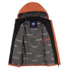 Close-up of the attached hood and premium lightweight fabric on a casual workwear jacket for men.