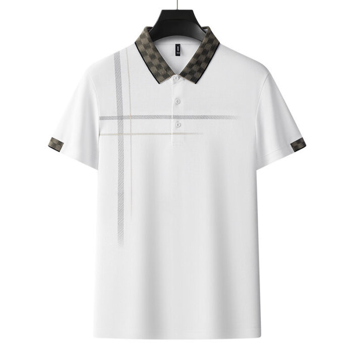 35df0f82-b951-4fe6-8a84-65c38d7ddd87.jpg A professional man wearing a classic mens cotton polo shirt ph for a smart casual office look.