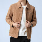 A stylish man wearing a classic mens casual corduroy jacket for a relaxed everyday look.