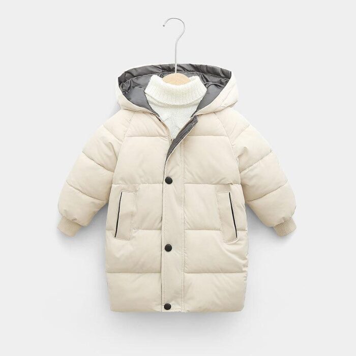 510471509162.jpg A happy child staying warm in the snow wearing a stylish kids thick winter coat.