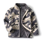 Close-up of the smooth zipper and durable reinforced seams on a toddler casual zipper coat.