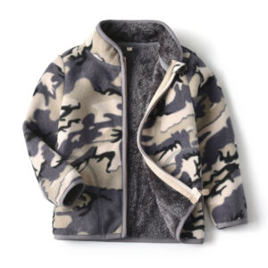 Close-up of the smooth zipper and durable reinforced seams on a toddler casual zipper coat.