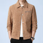 A stylish man wearing a classic mens casual corduroy jacket for a relaxed everyday look.