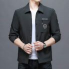 A stylish man wearing a sleek mens wrinkle free casual jacket for a smart everyday look.