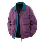 A stylish man wearing a loose fit mens retro pilot jacket for a casual streetwear look.