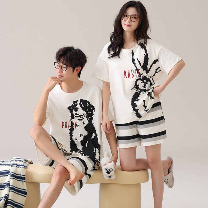 Happy couple wearing a comfortable couple matching terno set for summer.