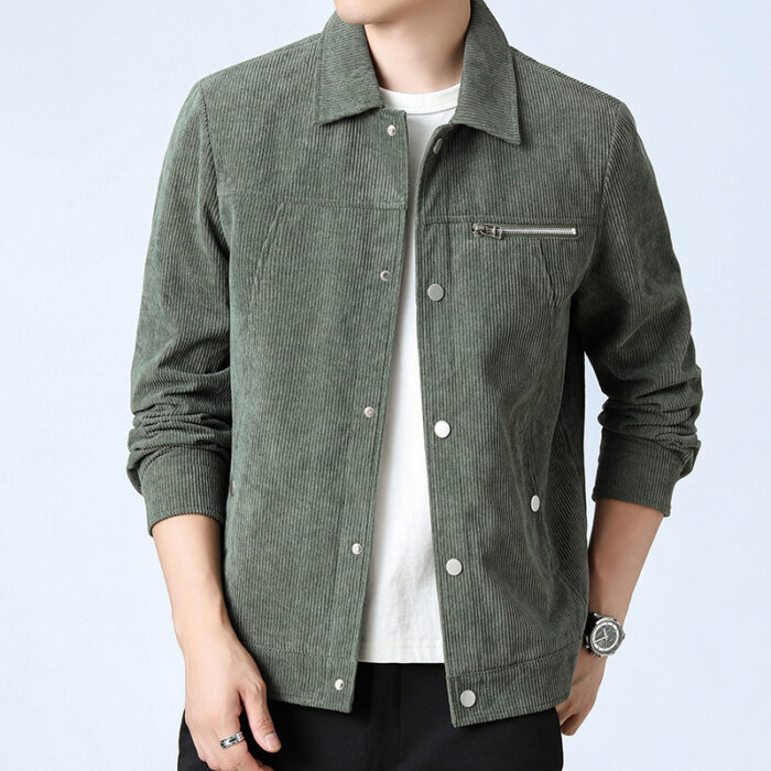 be9c036e-6e1b-42d8-a273-ef0fc7676bc3.jpg A stylish man wearing a classic mens casual corduroy jacket for a relaxed everyday look.