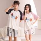 Happy couple wearing a comfortable couple matching terno set for summer.