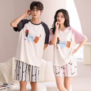 Happy couple wearing a comfortable couple matching terno set for summer.