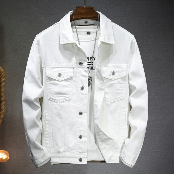 d63f45ec-3bcf-4b47-a061-ecda9587f084.jpg A stylish man wearing a versatile mens workwear denim jacket for a rugged everyday look.