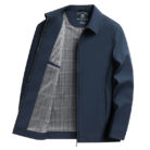 A stylish man wearing a versatile mens casual collared jacket over a comfortable t-shirt.