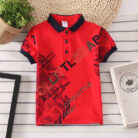 A handsome little boy wearing a breathable boys cotton polo shirt ph for a family weekend outing.