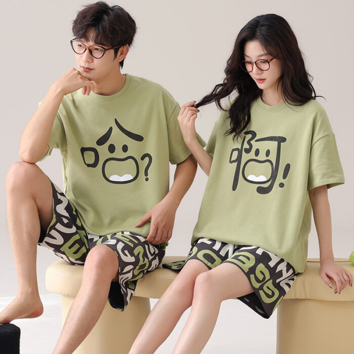 Happy couple wearing a comfortable couple matching terno set for summer.