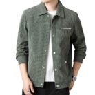 A stylish man wearing a classic mens casual corduroy jacket for a relaxed everyday look.