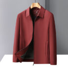 A stylish man wearing a versatile mens casual collared jacket over a comfortable t-shirt.