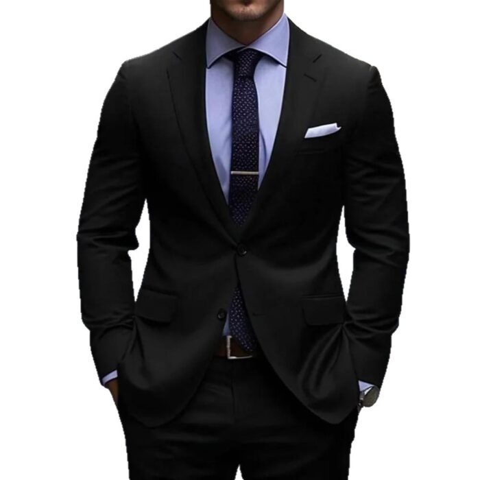 f9801e06-6497-4252-a250-8721c73daec2.jpg Handsome young man wearing a stylish mens slim fit two piece suit.