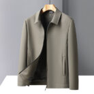 A stylish man wearing a versatile mens casual collared jacket over a comfortable t-shirt.